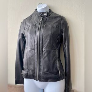 MICHAEL Michael Kors womans black leather jacket